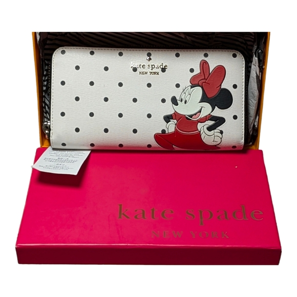 NWT KATE SPADE New York Minnie mouse disney leather LG continental wallet - Picture 1 of 5